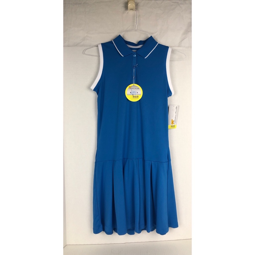 NWT Nicklaus Eco Choice Blue White Sleeveless Golf Tennis Dress Youth
